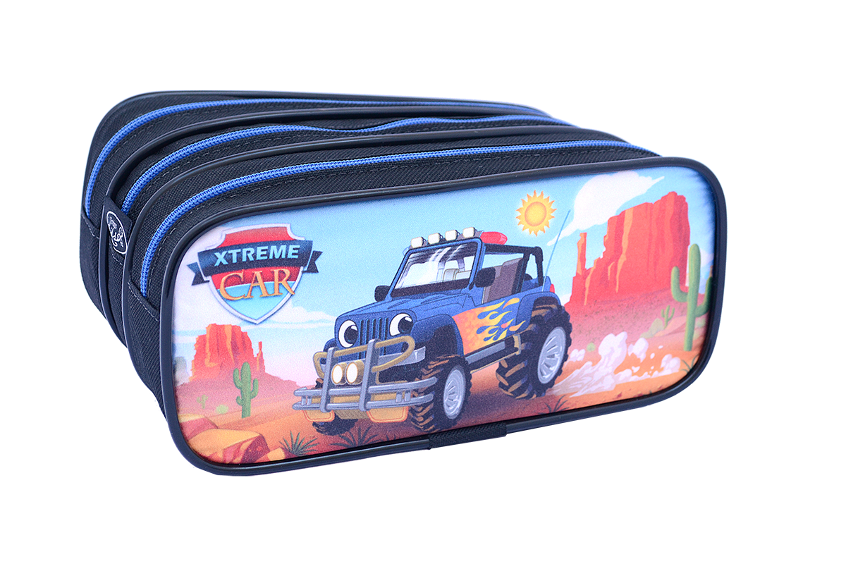 Estojo  Escolar Triplo Xtreme Car Estojos Kids