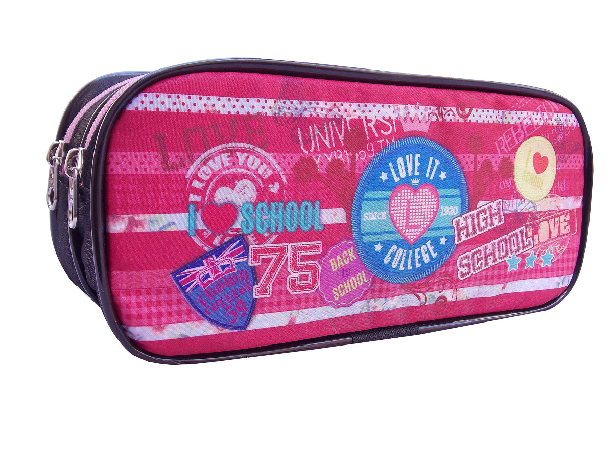 EstojoEscolar Duplo College Estojos Kids Pacote c/4 unidades